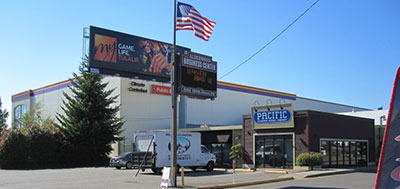 Traveling west on 196th St SW, turn right before the Alderwood Business Center sign.